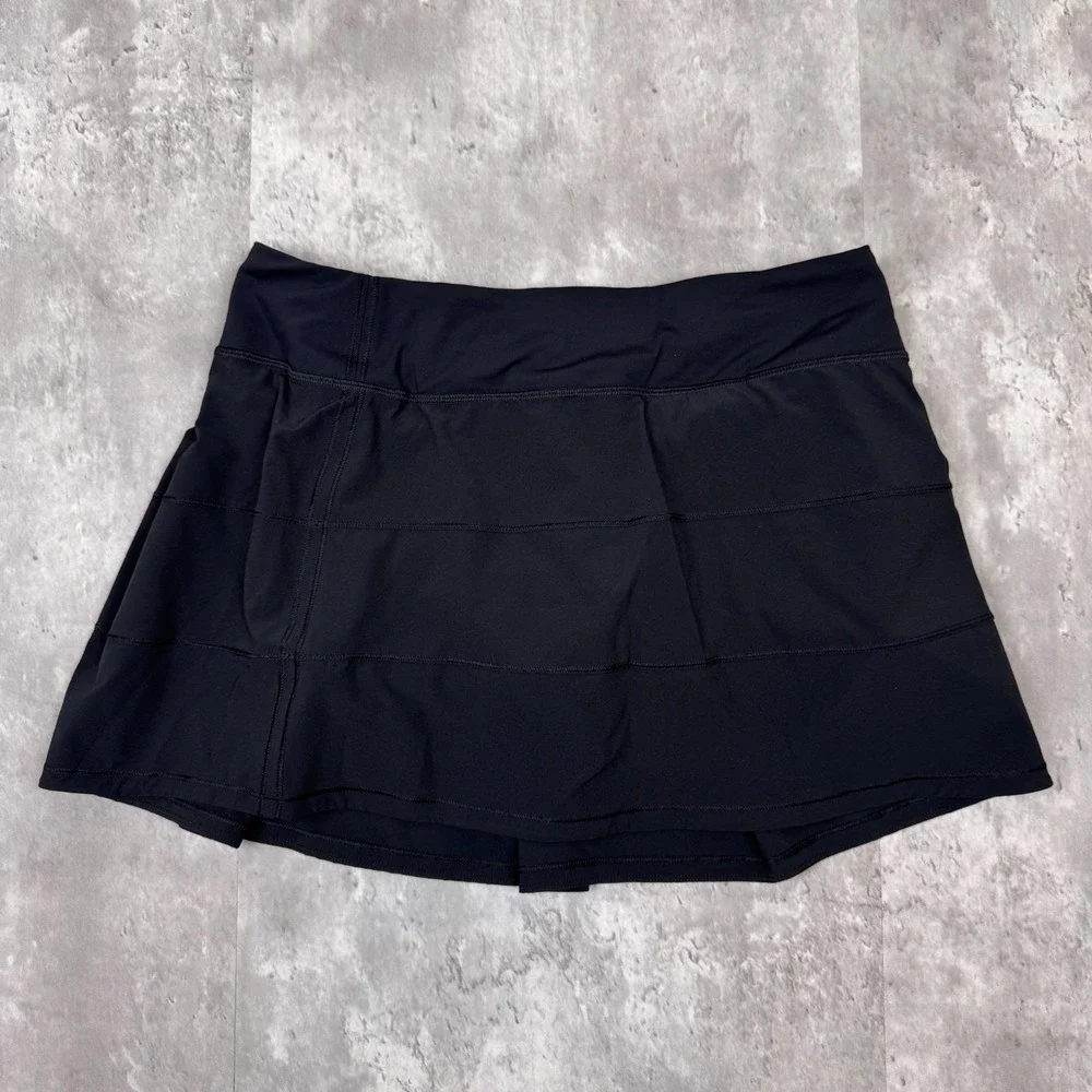 Lululemon Pace Rival Mid-Rise Skort Womens 10 Black Tennis Golf Athletic Skirt - Picture 1 of 7